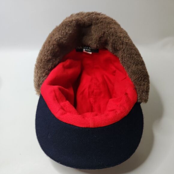Vintage Trapper Hat Attack New York USA Union Label Retro Navy Wool Fleece Lined - Picture 6 of 13